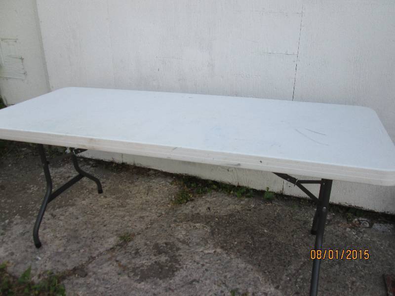 Lifetime plastic folding table in g...