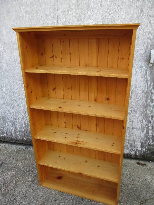 All wood display shelf, 33 wide, 5...