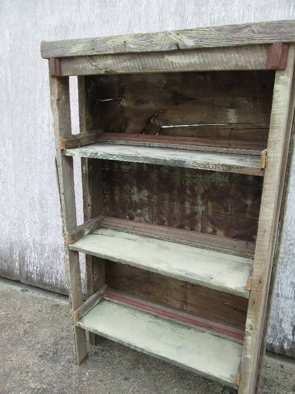 Shelf made of reclaimed barnwood, w...