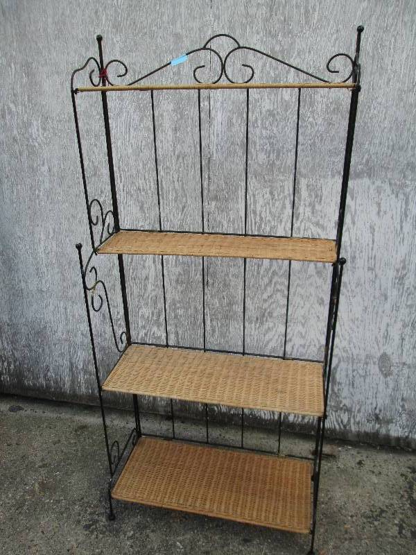 Metal and wicker display shelf, 30...