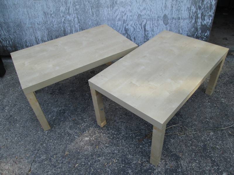 Pair of Ikea tables, 35 x 22 top, ...