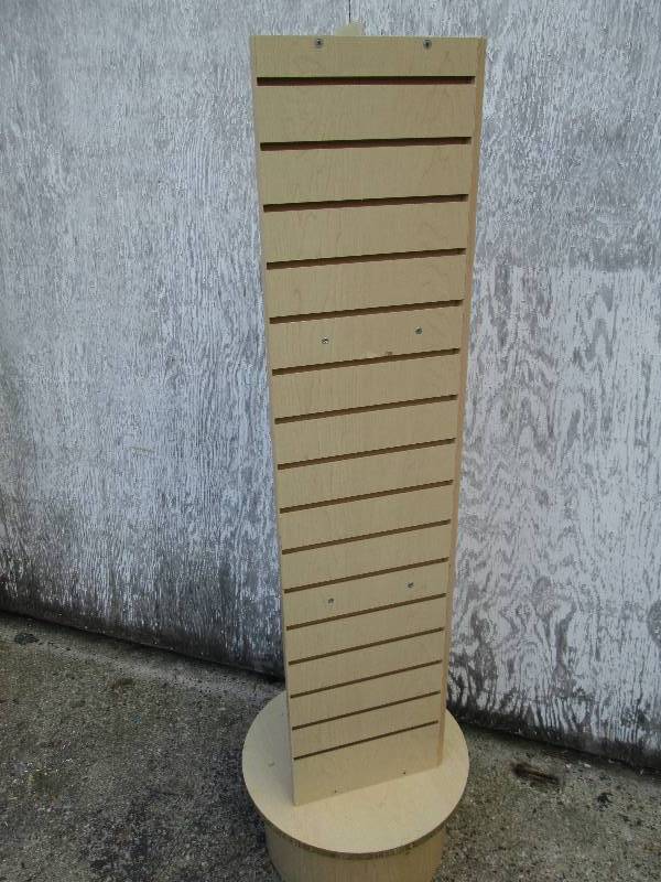 Spinning 3 sided slat wall display,...