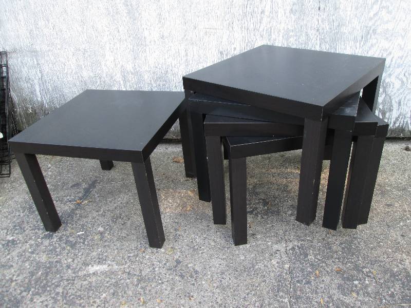 Lot of 5 Ikea tables, 22 x 22 top,...