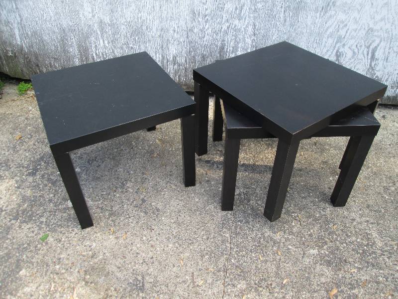 Lot of 3 Ikea tables, 22 x 22 top,...