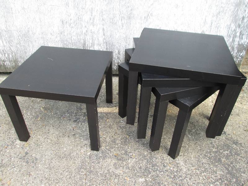 Lot of 5 Ikea tables, 22 x 22 top,...