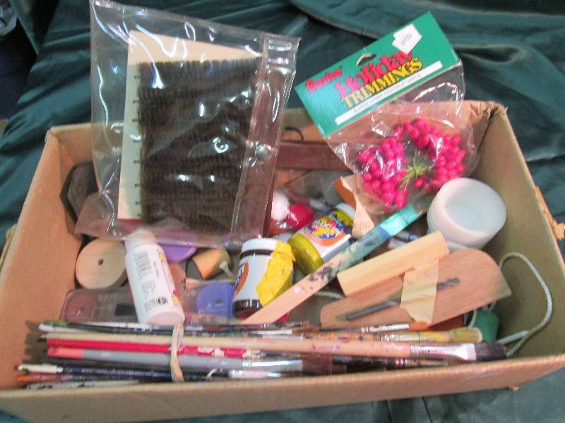 Small Box of Painting Supplies, Ban...