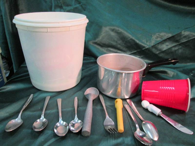 Assorted Kitchen Utensils, 2 White ...