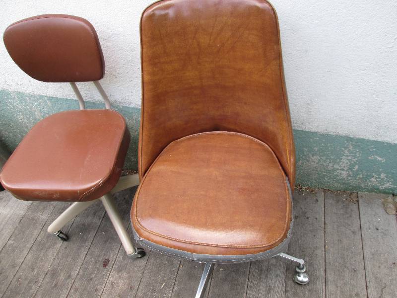 2 Vinyl swivel chairs...