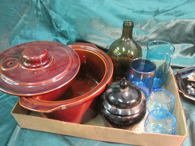 Glass Containers 1 Brown Glass Jug,...