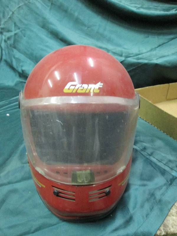 Vintage Red Racing Helmet, Deluxe 5...