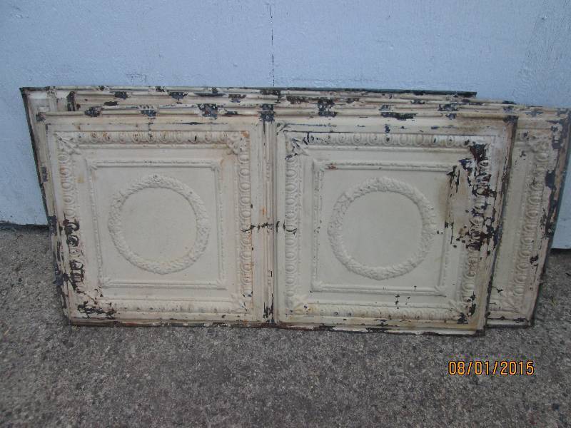 lot 4 image: Lot of 5 sheets of antique ceiling ...
