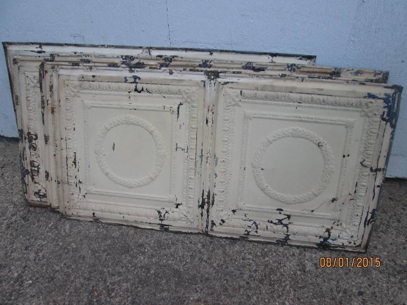 lot 6 image: Lot of 5 sheets of antique ceiling ...