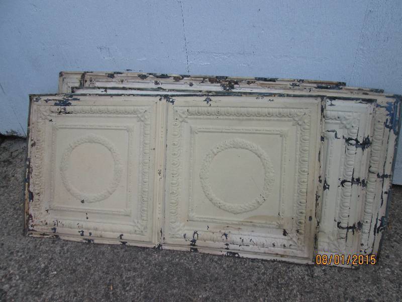 lot 8 image: Lot of 5 sheets of antique ceiling ...