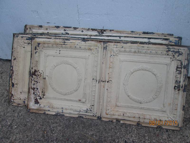 lot 9 image: Lot of 5 sheets of antique ceiling ...