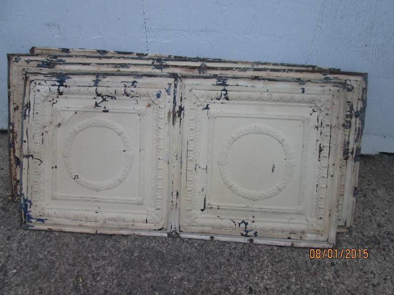lot 12 image: Lot of 5 sheets of antique ceiling ...