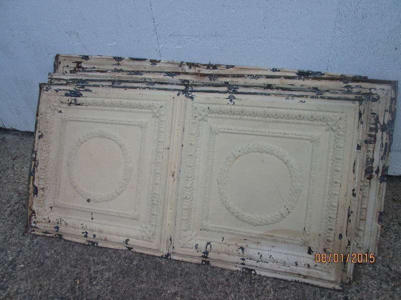 lot 13 image: Lot of 5 sheets of antique ceiling ...