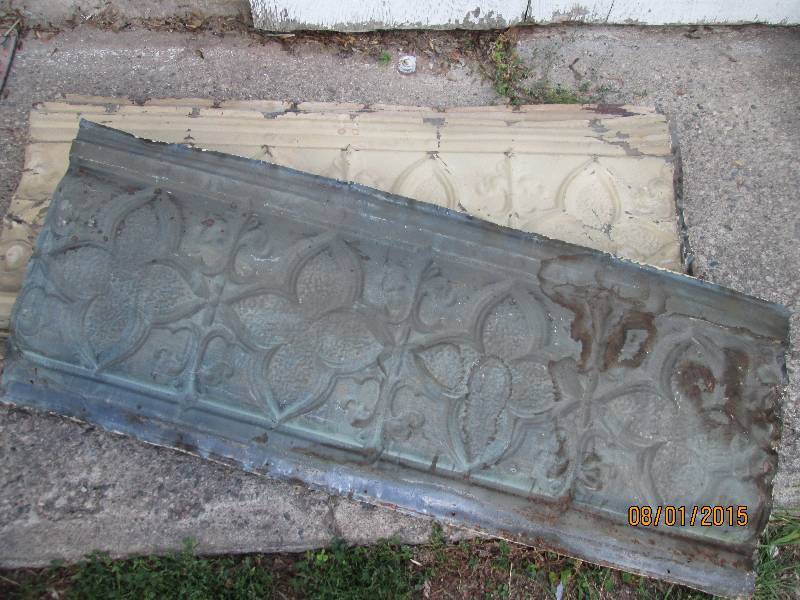 lot 30 image: Lot of antique ceiling tin, 5 sheet...