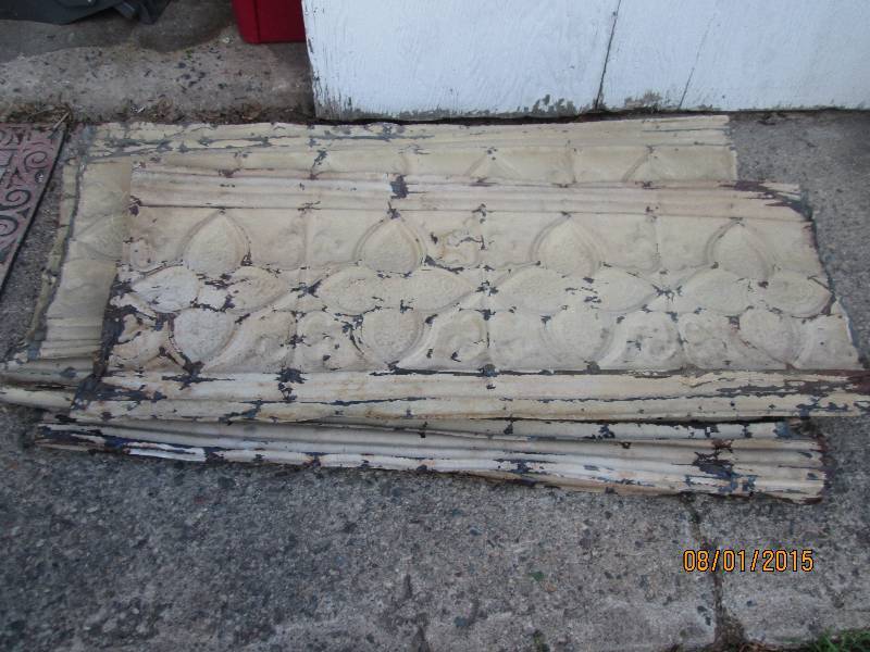 lot 32 image: Lot of antique ceiling tin, 5 sheet...