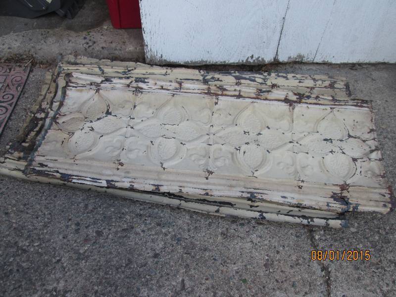 lot 36 image: Lot of antique ceiling tin, 5 sheet...