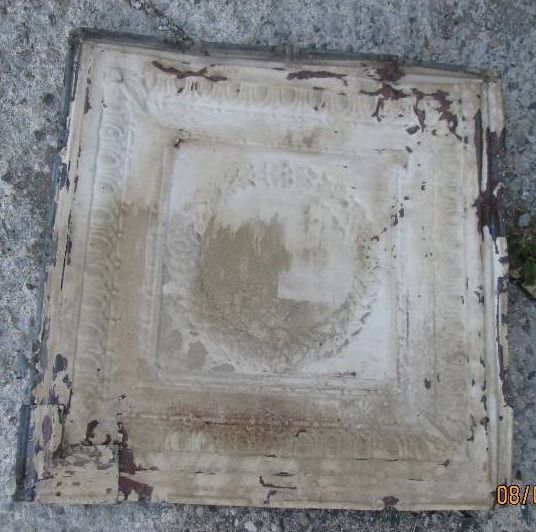 lot 44 image: 1 2 x 2 foot sheet of ceiling tin...