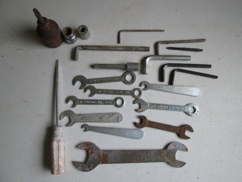 Screw drivers allen wrenches, socke...
