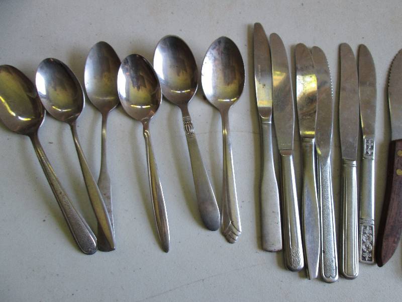 6 steak knives, 6 butter knives, 6 ...