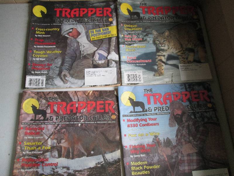 4 vintage trapper magazines...
