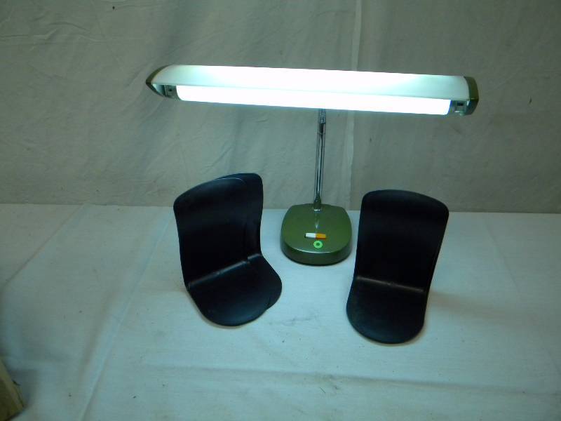 lot 147 image: Desk lamp and bookends