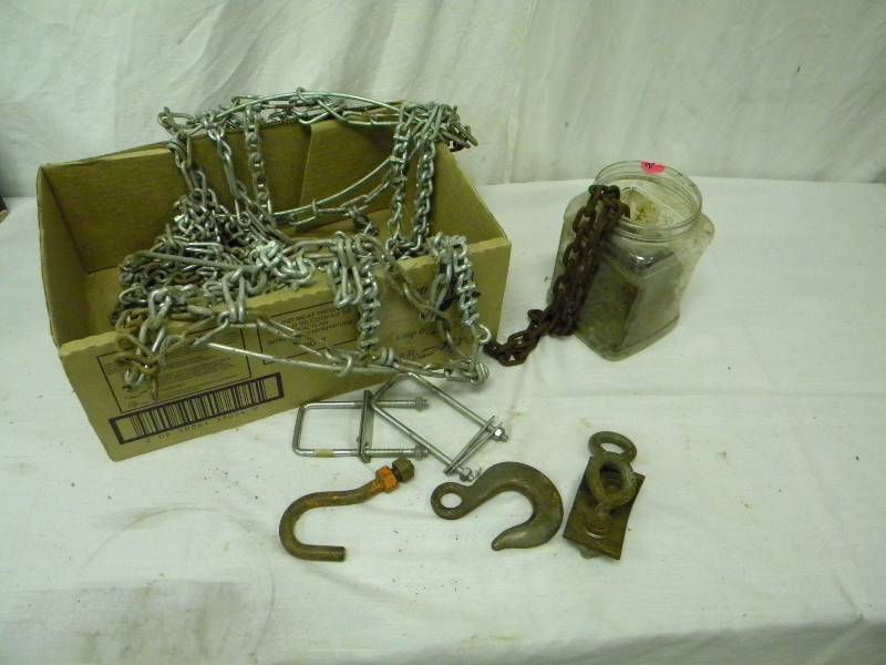 lot 153 image: Chains and hooks lot