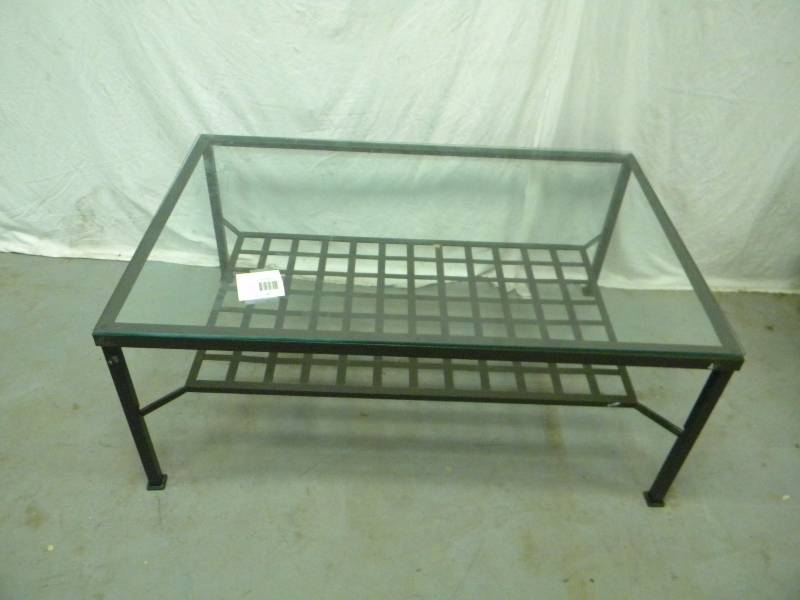 lot 10 image: Glass Top Coffee Table