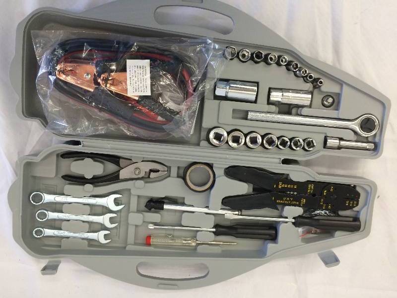 car tool kit with a car shaped carrying case