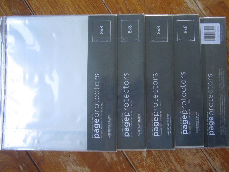 lot of 5 page protectors 8 x 8- ame...
