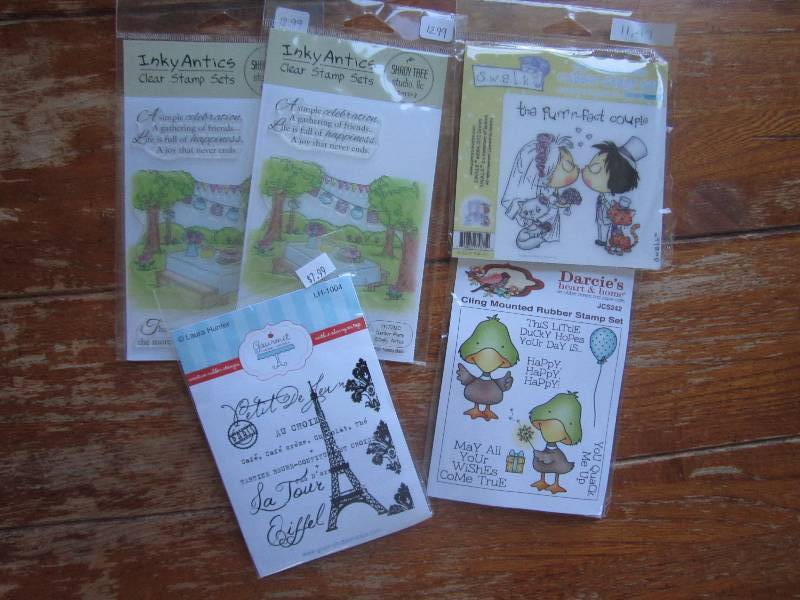 lot of 5 gourmet rubber stamps, ink...