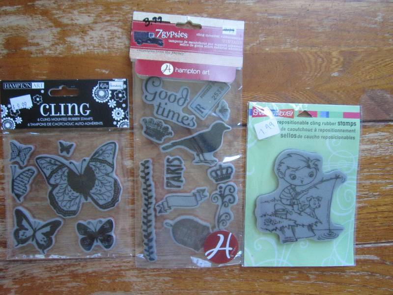 lot of 3 clear mounted stamps ...