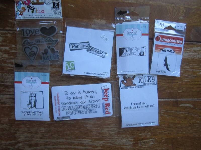 lot of 7 cling mounted stamps ...