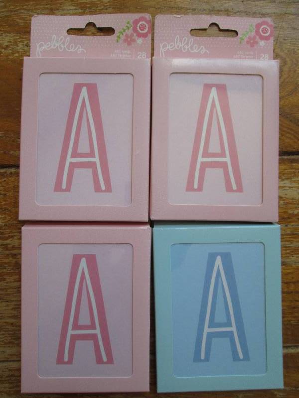 lot of 4 pebbles ABC cards ...