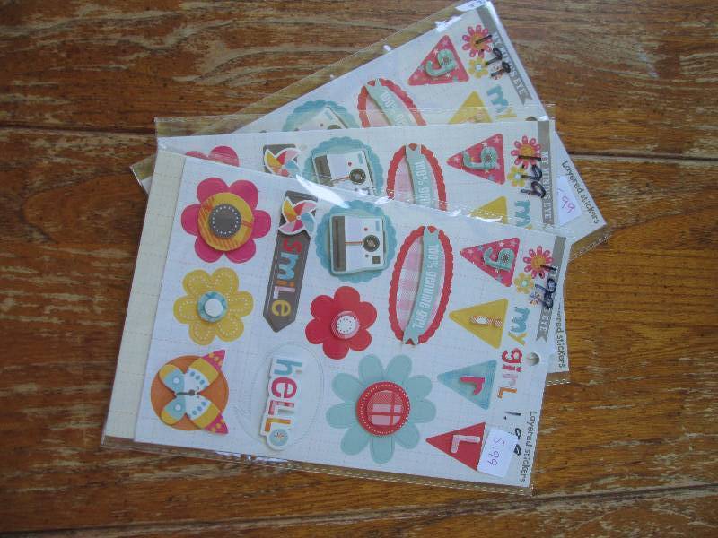 3 my minds eye layered stickers ...
