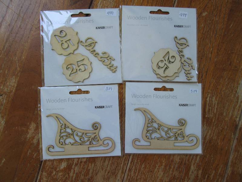 4 wooden flourishes- kaiser craft ...