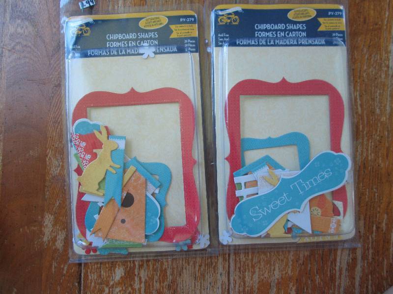 2 little yellow bicycle chipboard s...