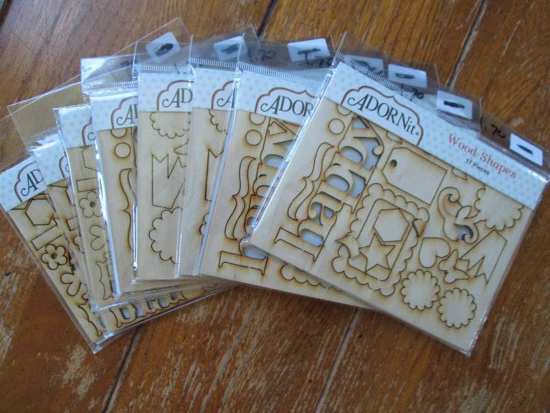 8 adorn it wood shapes packs ...