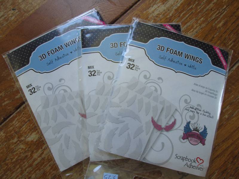 3 3D foam wings self adhesive white...