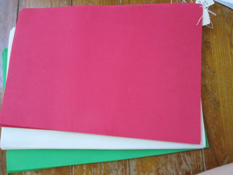 9 foam sheets in red, green and whi...