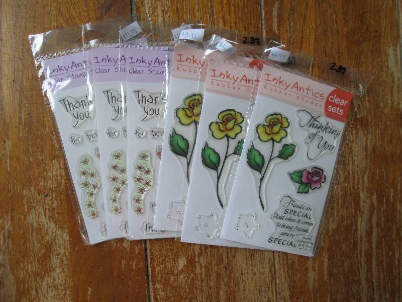 lot of 6, 3 inky antics rubber stam...