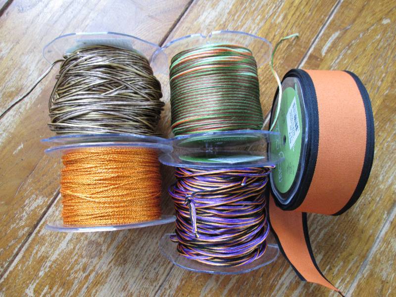lot of 5 used holloween ribbon spoo...