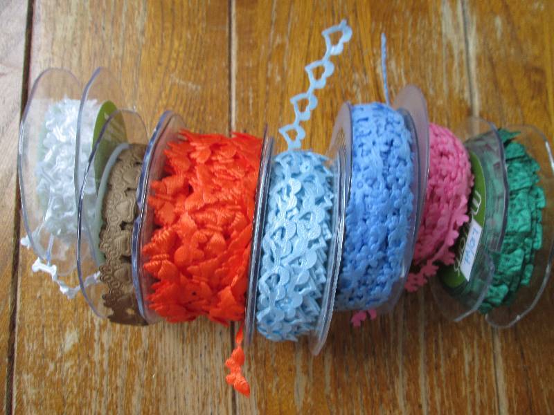 lot of 7 spring themed ribbon spool...