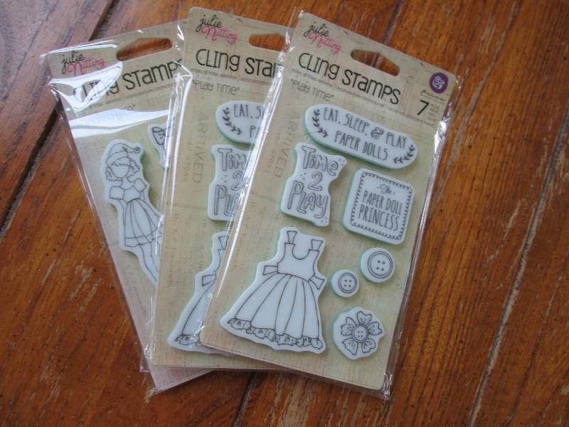 lot of 3 julie nutting cling stamps...