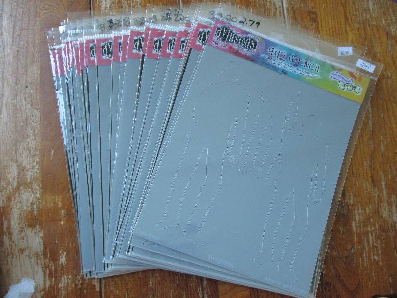 lot of 20 dylusions 9 x 12 stencil ...