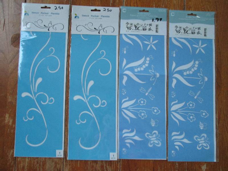 lot of 4 stencils and border stenci...