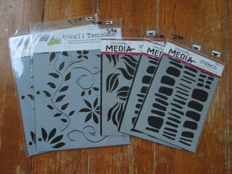 lot of 5 dina wakley media stencil ...