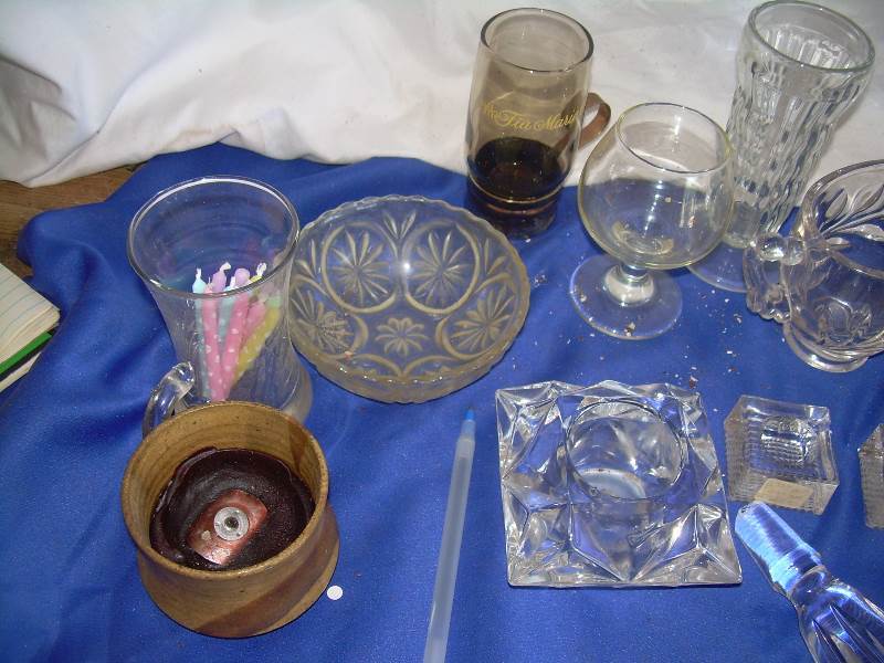 assort antique glass wear some. lead crystal